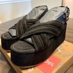Free People Black Platform Sandals
